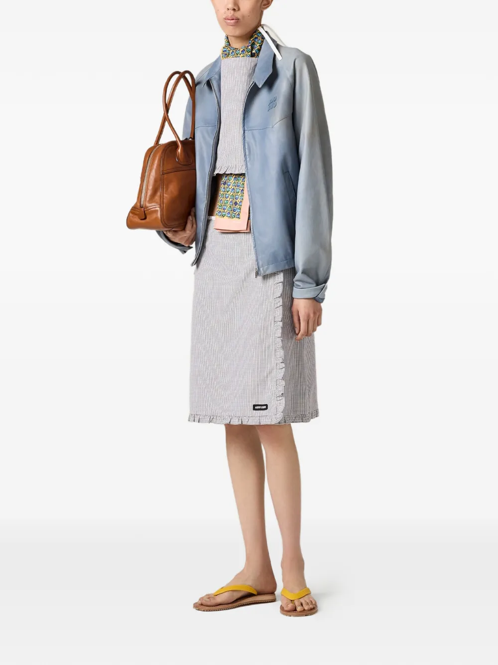Miu Nappa leer jack Blauw