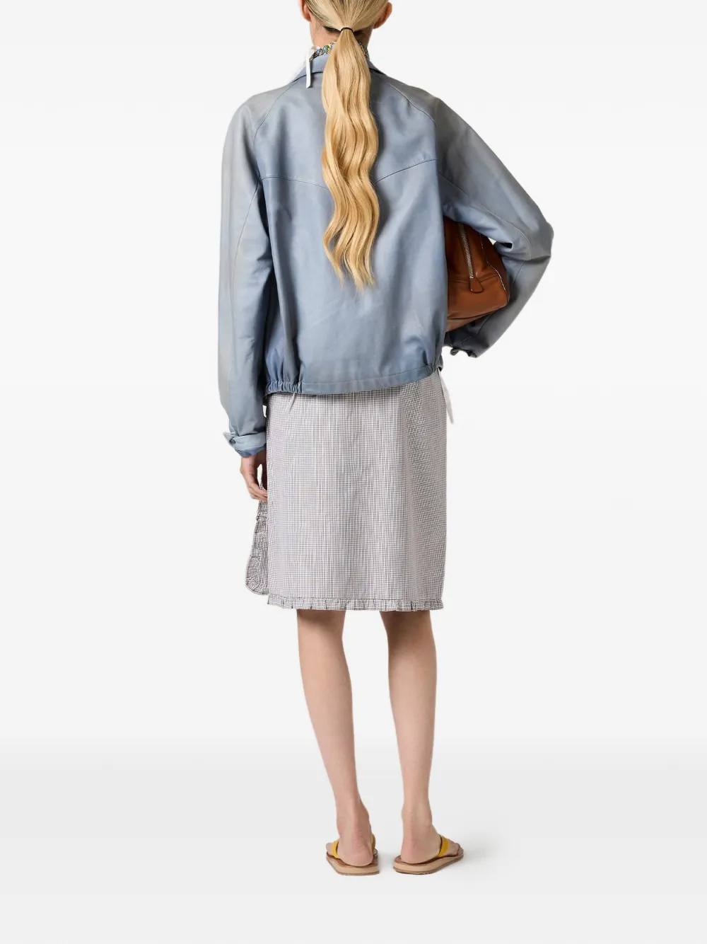Miu Nappa leer jack Blauw