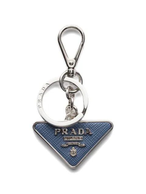 Prada Saffiano leather and metal keychain