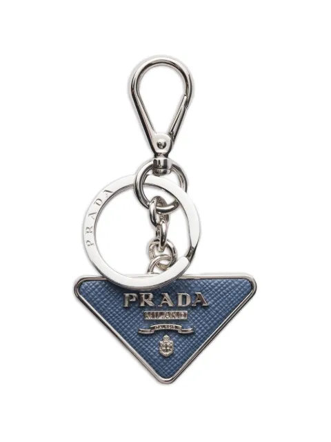 Prada Saffiano leather and metal keychain