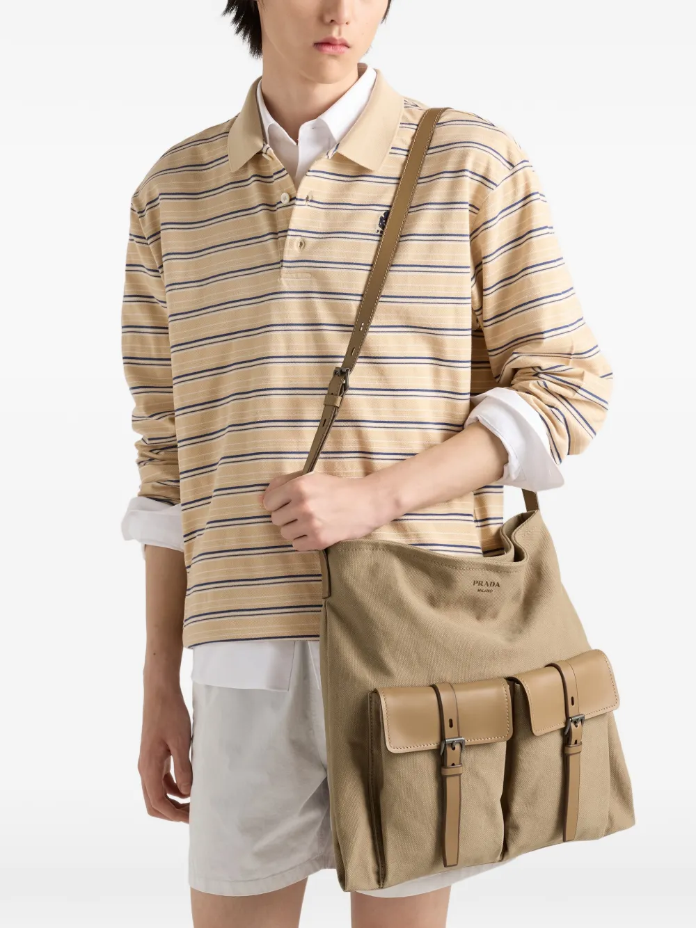 Prada Route schoudertas Beige