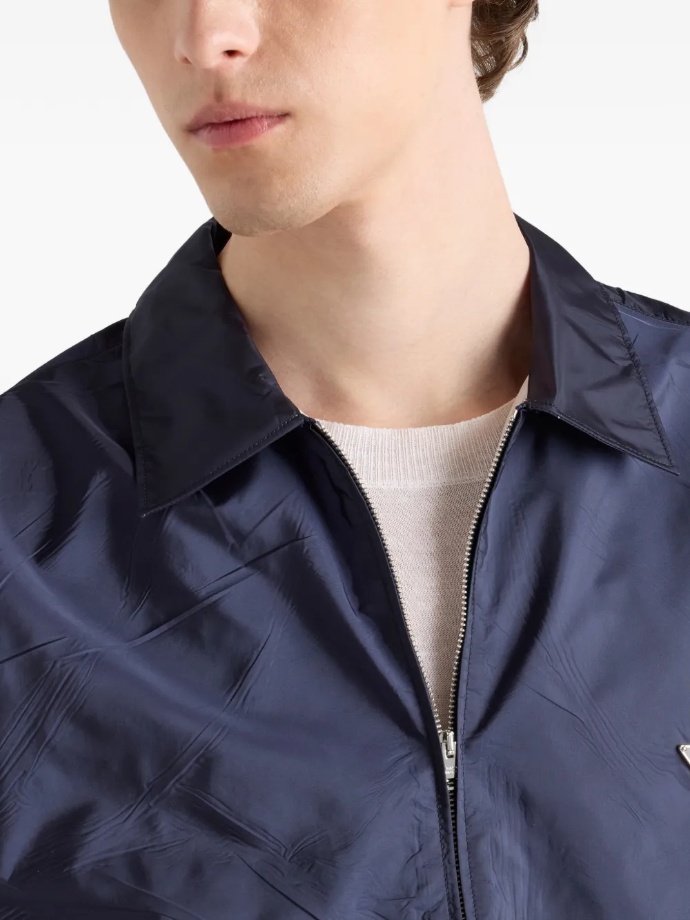 Prada Shirtjack met logo Blauw