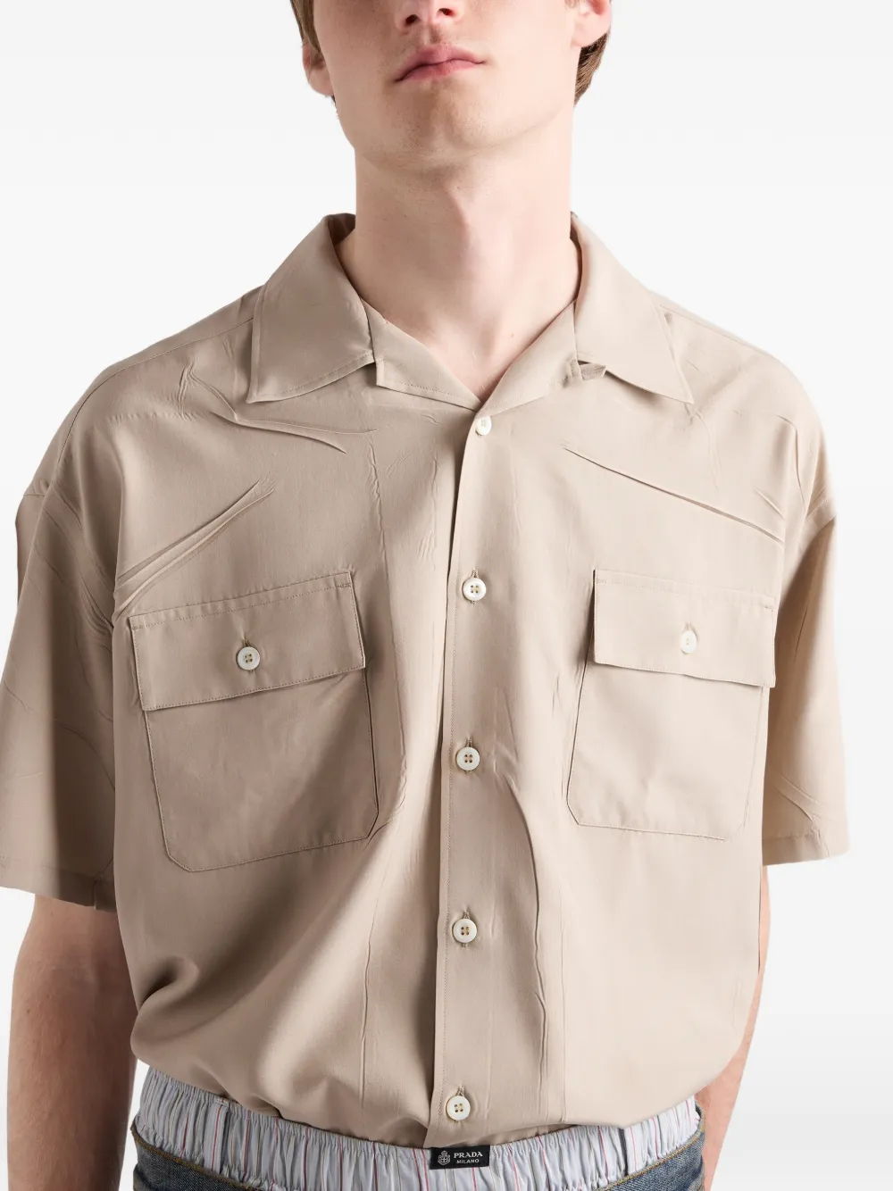 Prada Zijden blouse Beige