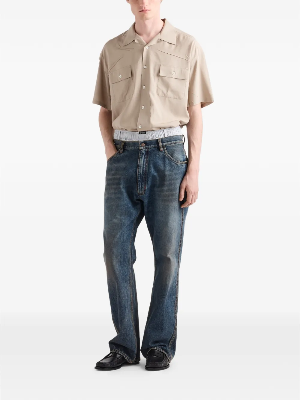 Prada Zijden blouse Beige