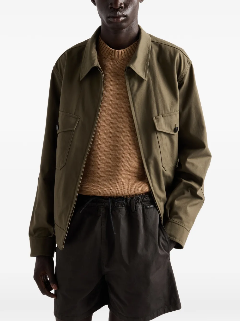 Prada Trui met geborduurd logo en geribbelde afwerking Beige