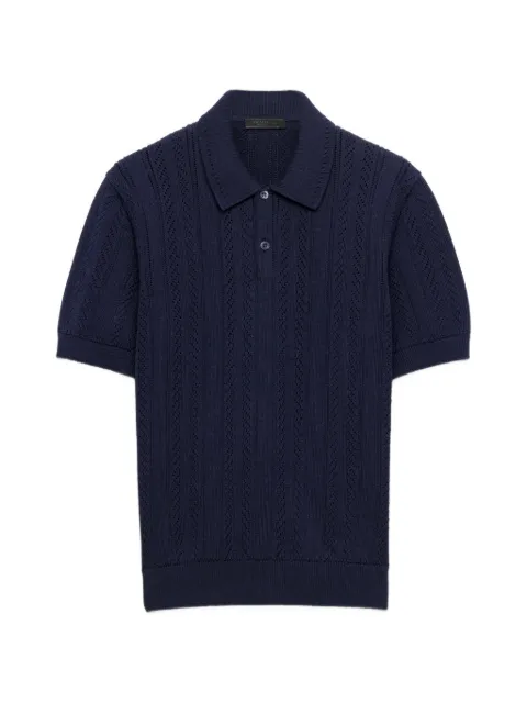 Prada short-sleeved openwork cotton polo shirt