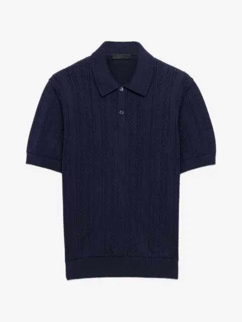 Prada short-sleeved openwork cotton polo shirt