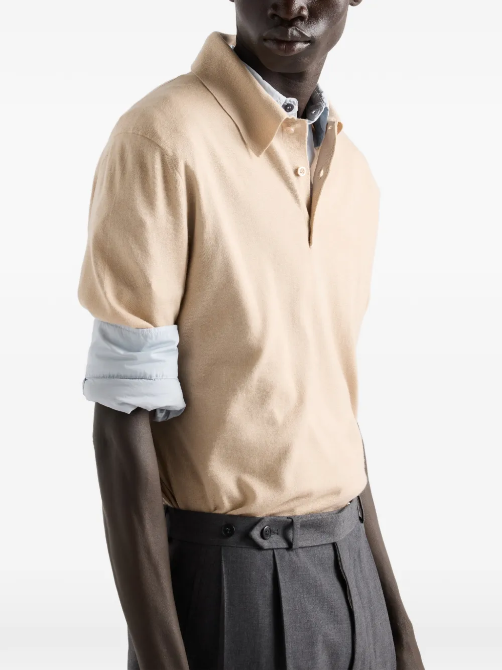 Prada Poloshirt van kasjmier-zijdeblend Beige