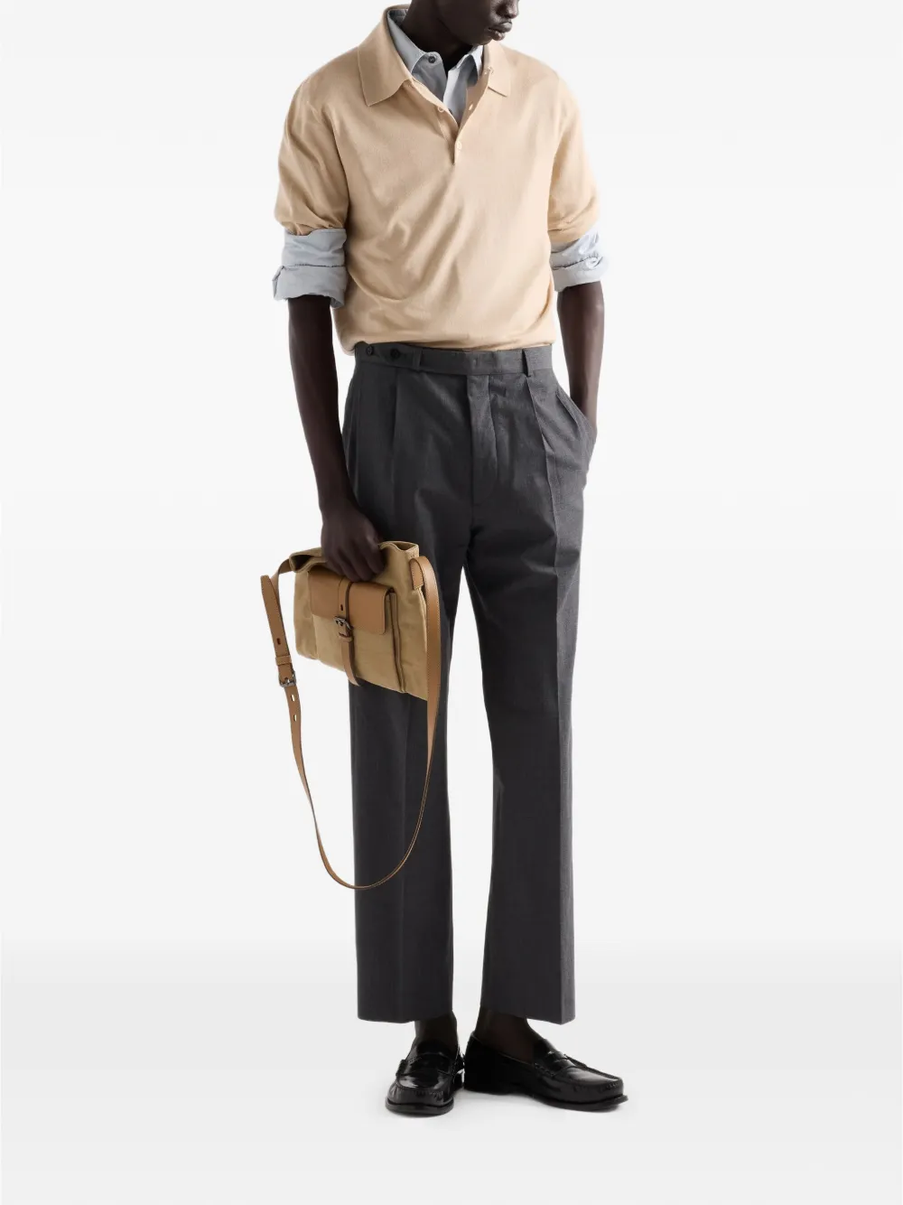 Prada Poloshirt van kasjmier-zijdeblend Beige