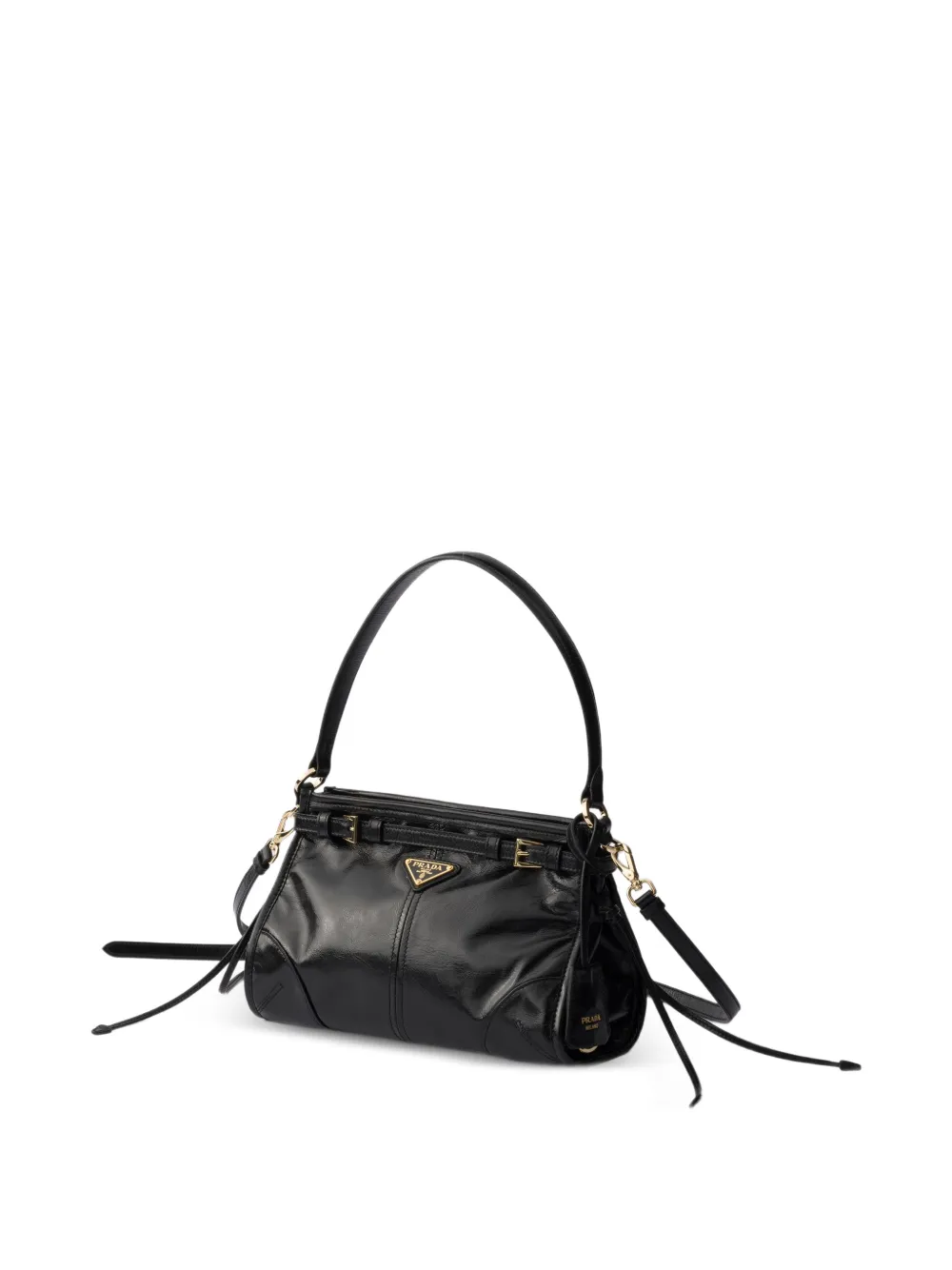 Prada Bonnie kleine leren handtas Zwart