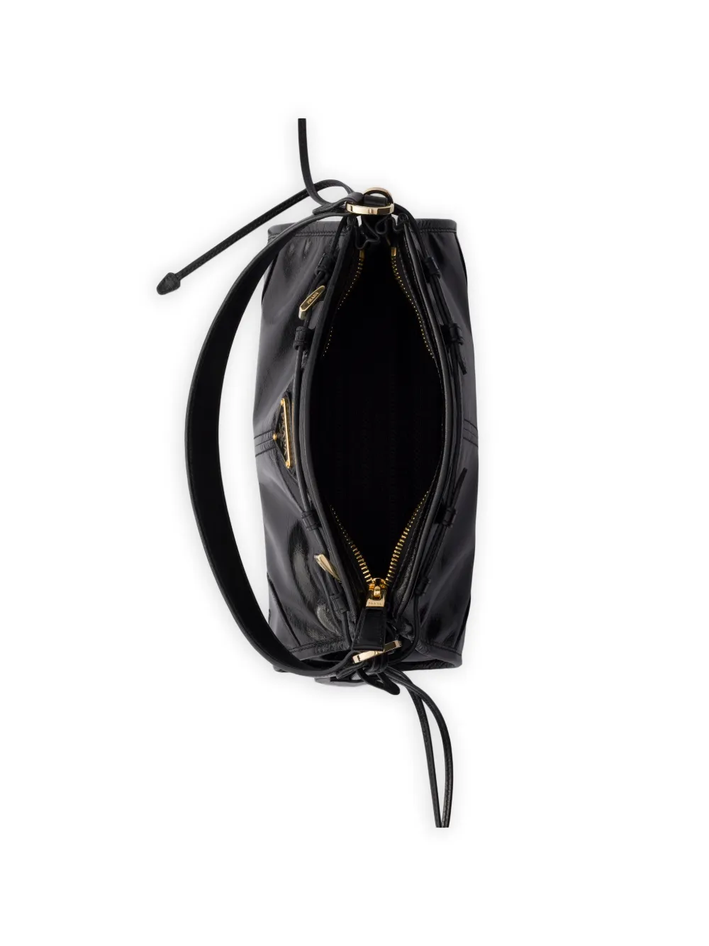 Prada Bonnie kleine leren handtas Zwart