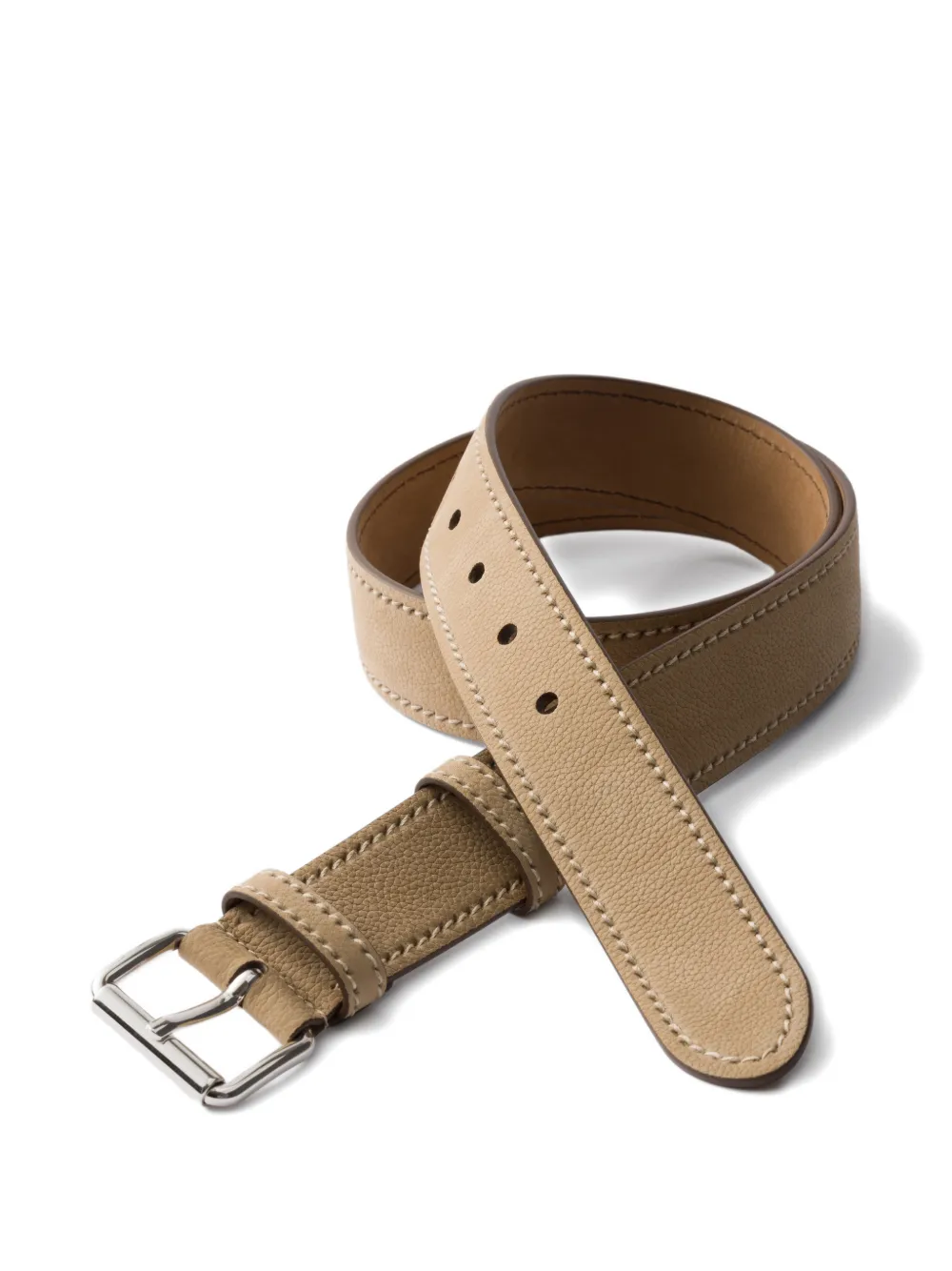 Prada Leren riem Beige