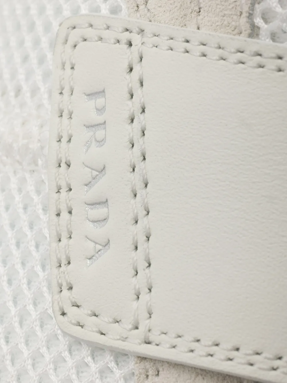 Prada Prax mesh fabric and leather loafers Wit