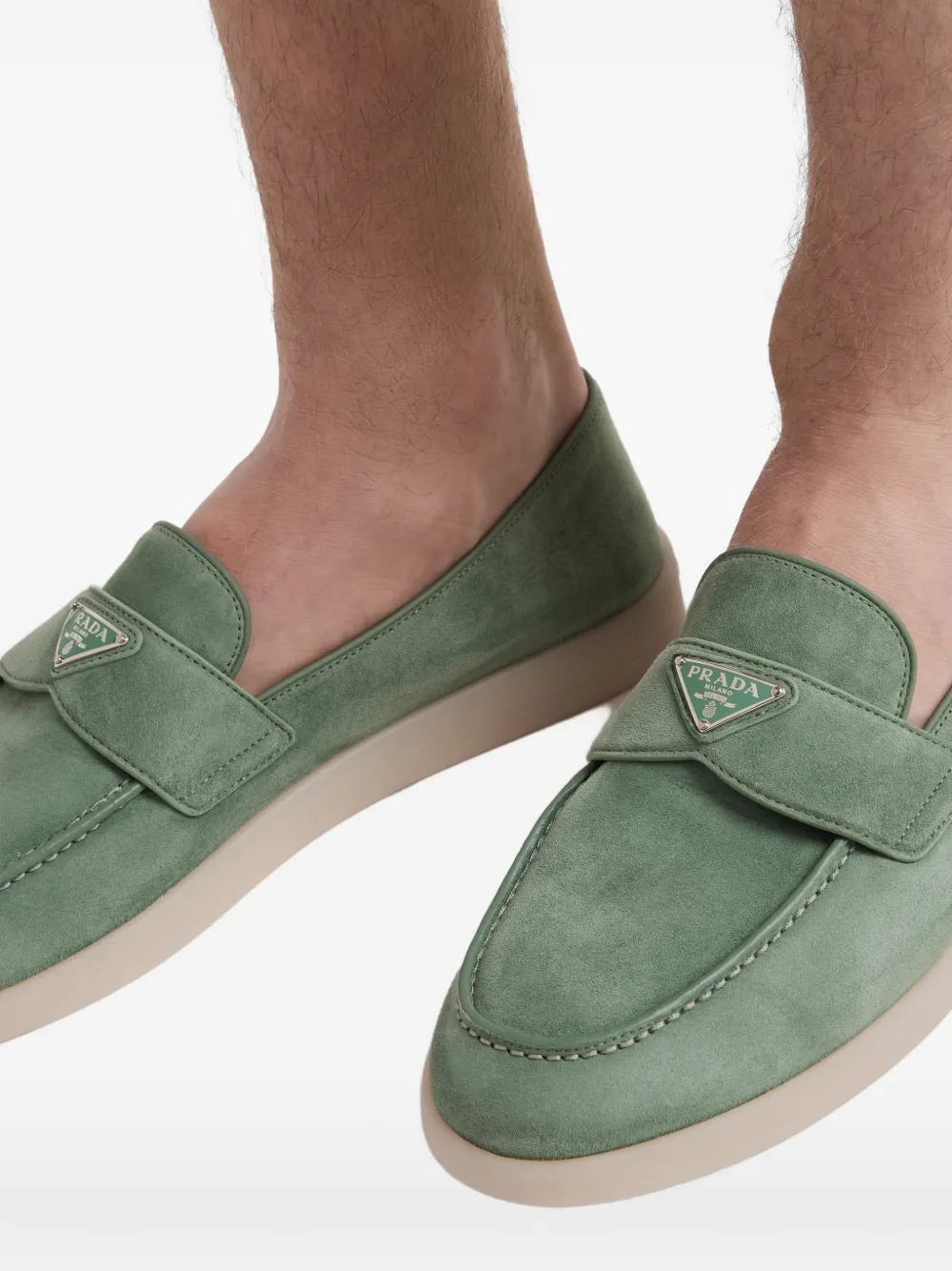 Prada suede loafers Groen