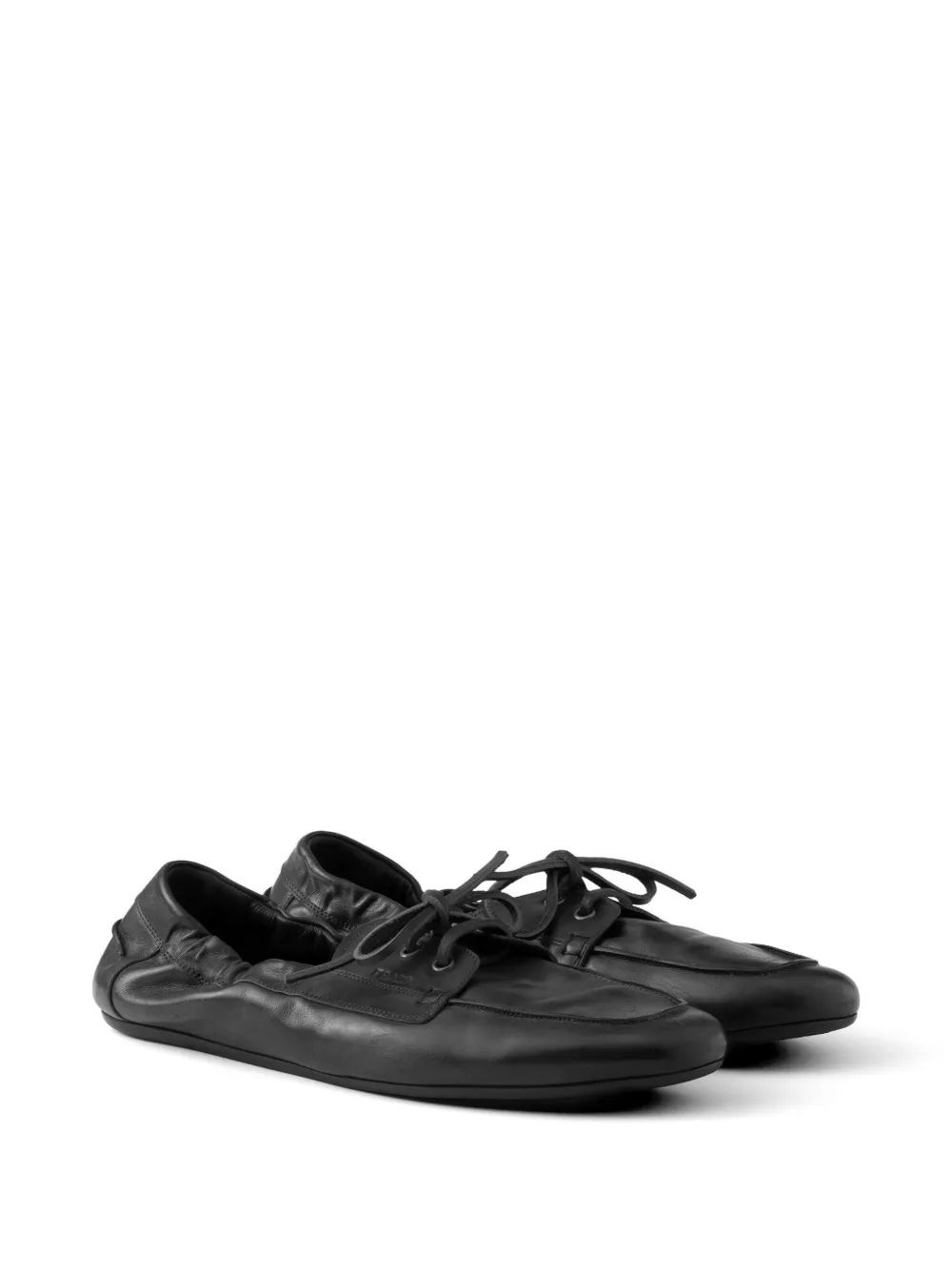 Prada Shuffle antiqued leather laced shoes Zwart