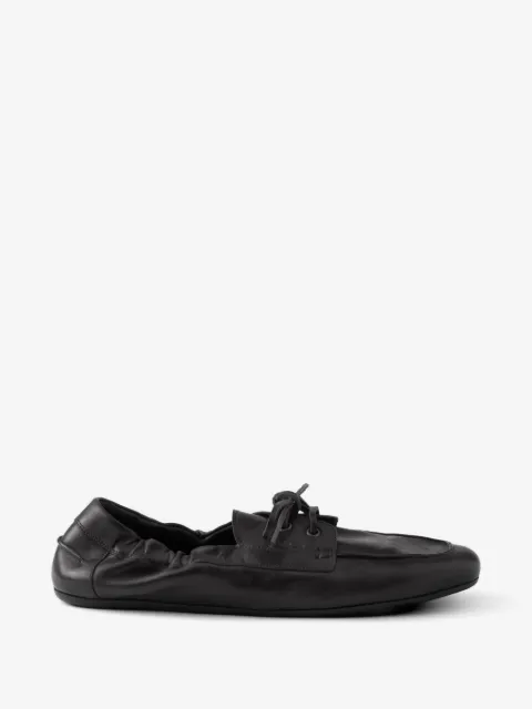 Prada shuffle antiqued leather laced shoes
