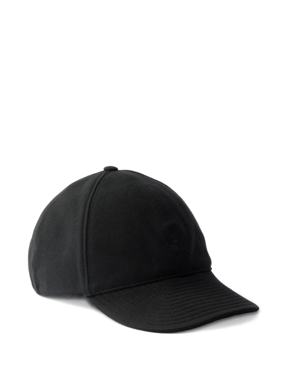 Prada Old Piqué Baseball Cap In Black