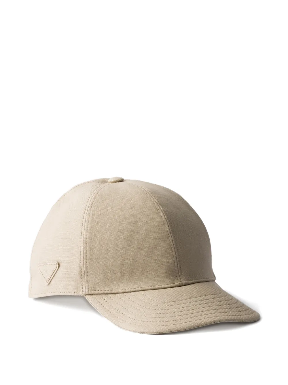 Prada Linen Baseball Cap In Neutral