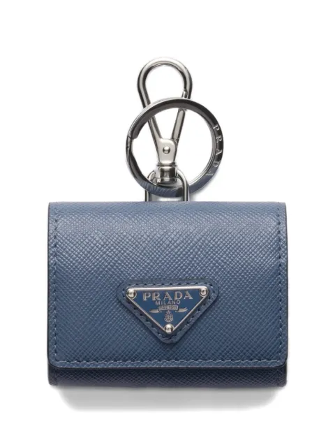 Prada Saffiano leather headphone case with keychain