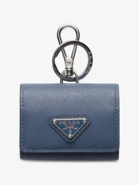 Prada Saffiano leather headphone case with keychain