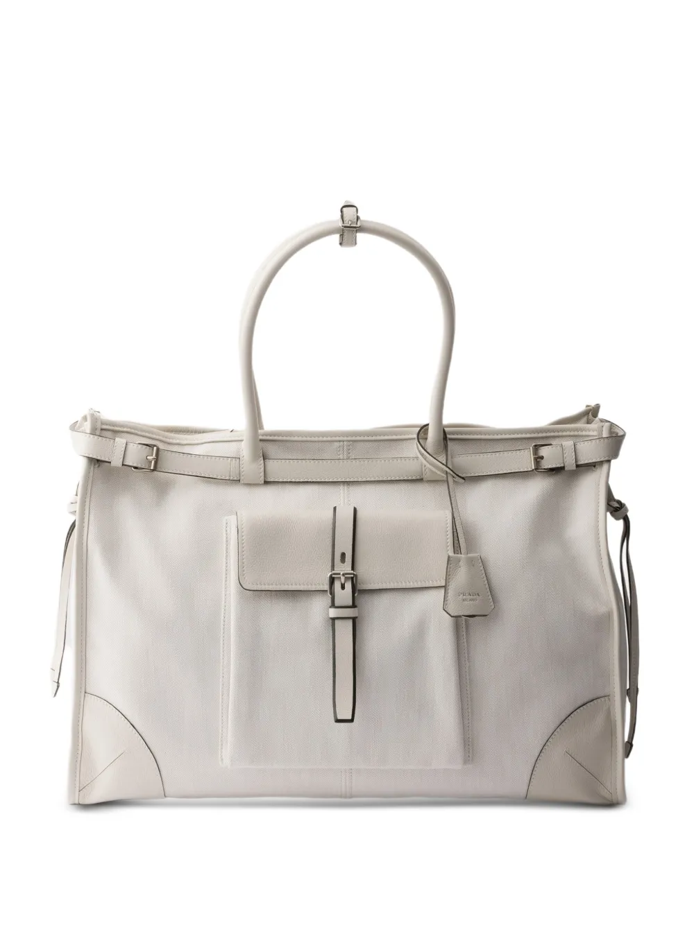 Prada Bonnie denim and leather tote bag - Toni neutri