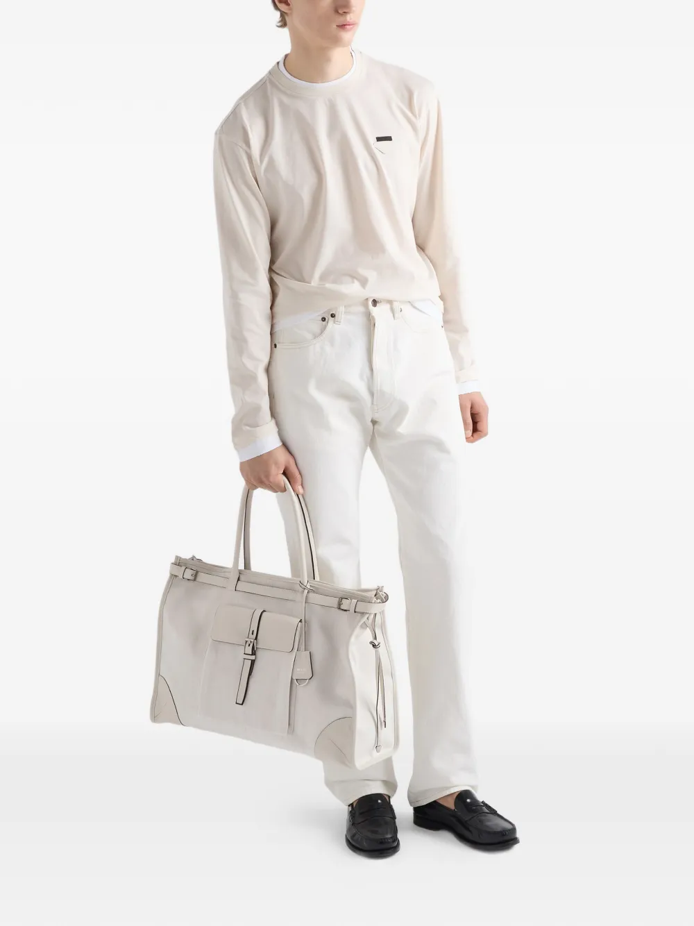 Prada Shopper met gesp Beige