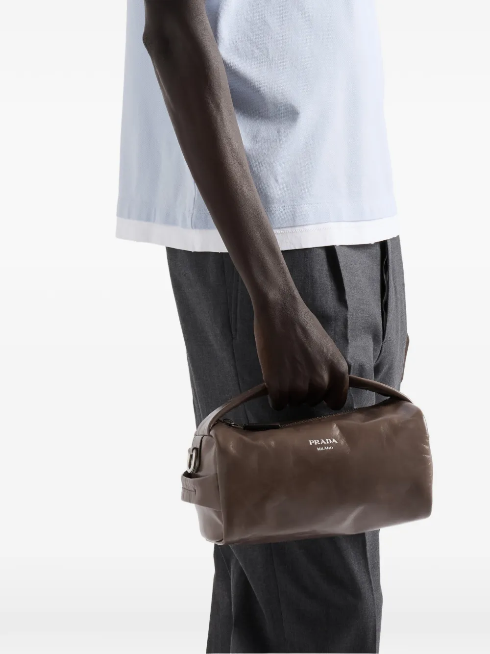 Prada Leren schoudertas Bruin