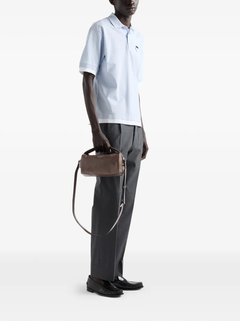 Prada Leren schoudertas Bruin