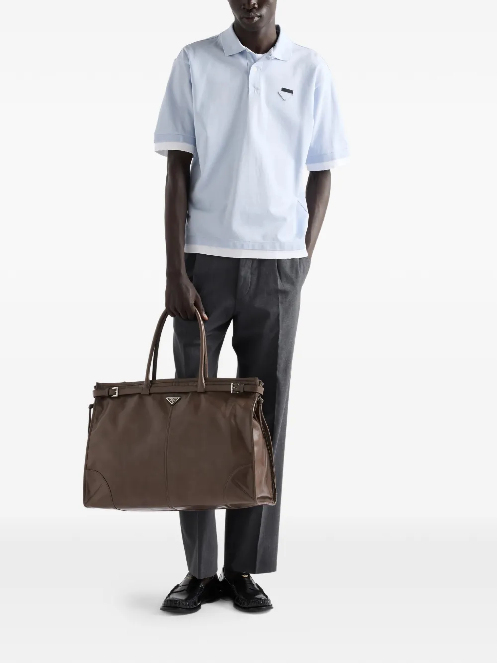 Prada Bonny leren shopper Bruin