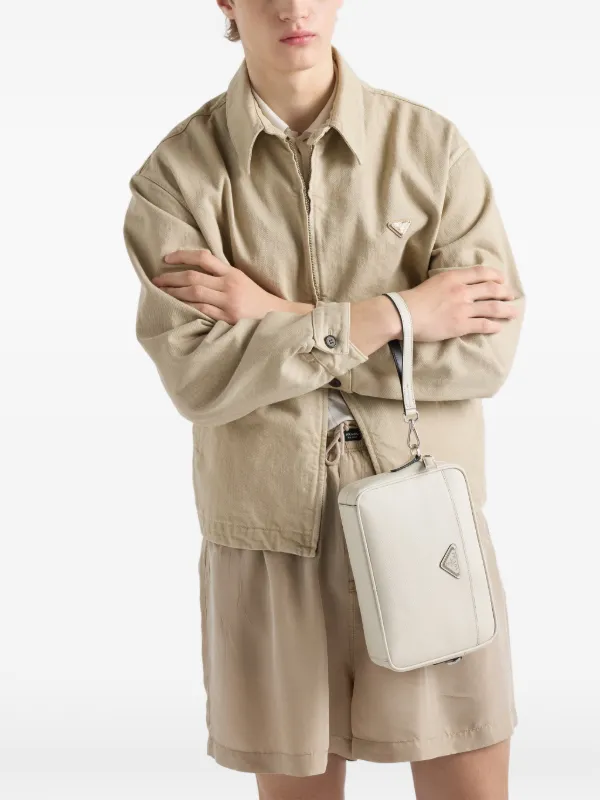 Prada サフィアーノレザー ショルダーバッグ | ニュートラル | FARFETCH JP