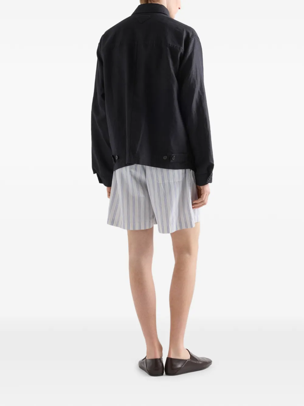 Prada Linnen jack Zwart
