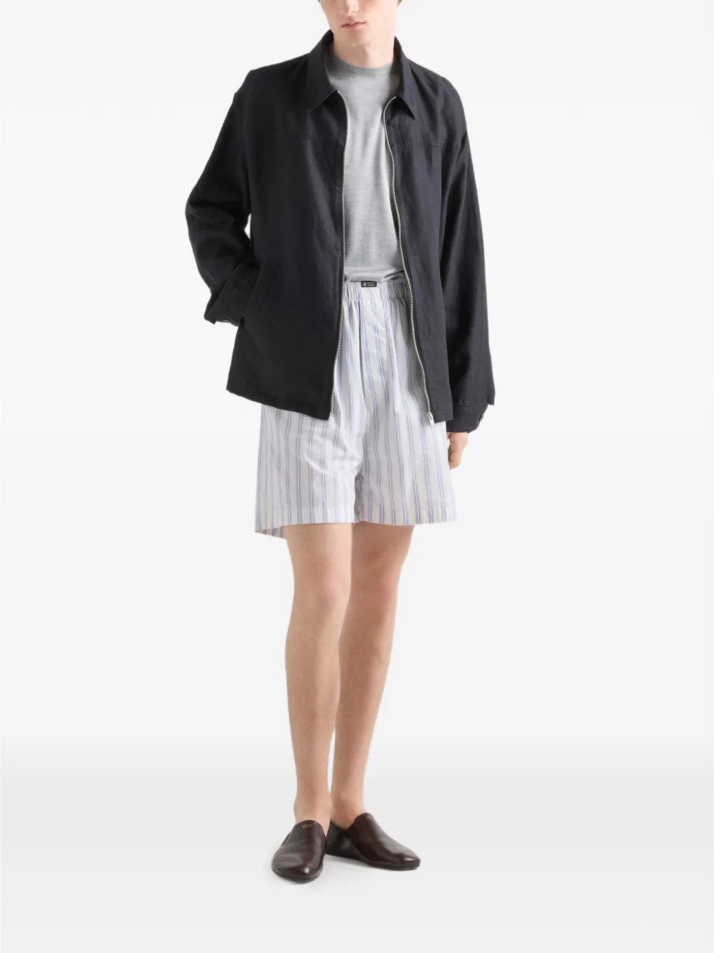 Prada Linnen jack Zwart