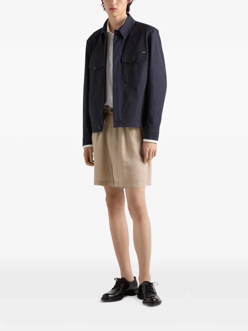  Prada Veste Zippée à Capuche - Bleu 