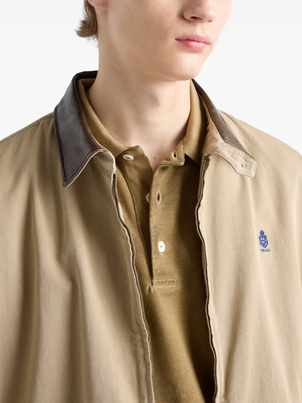 Prada Geverfd katoenen poloshirt Bruin