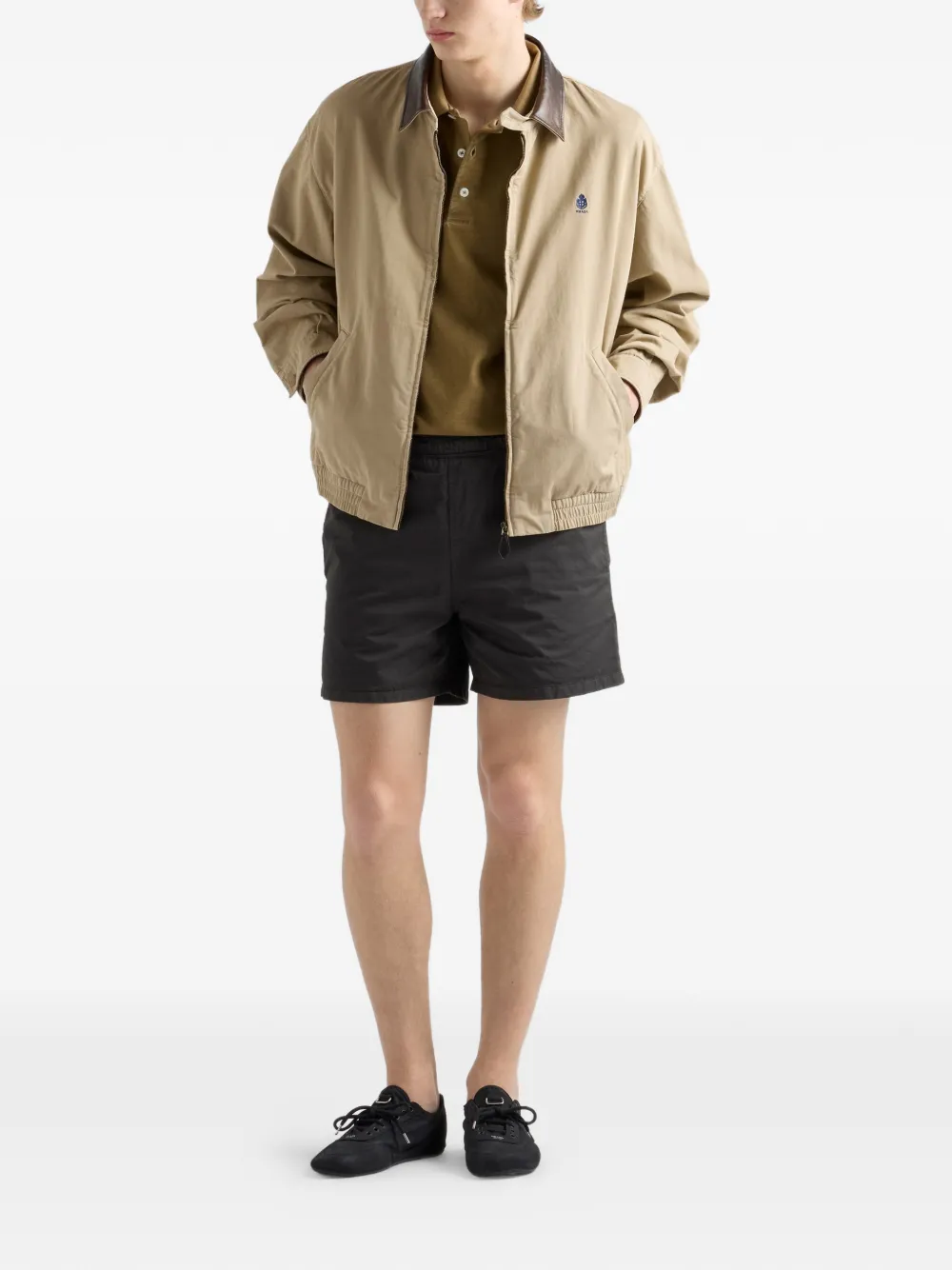 Prada Geverfd katoenen poloshirt Bruin