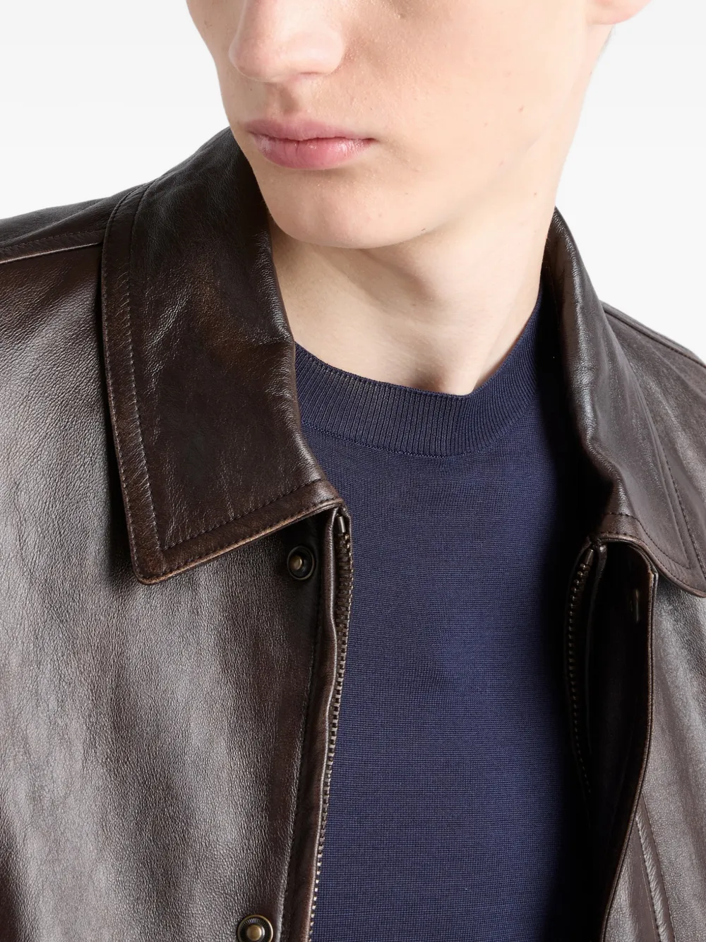 Prada Zijden trui met korte mouwen Blauw