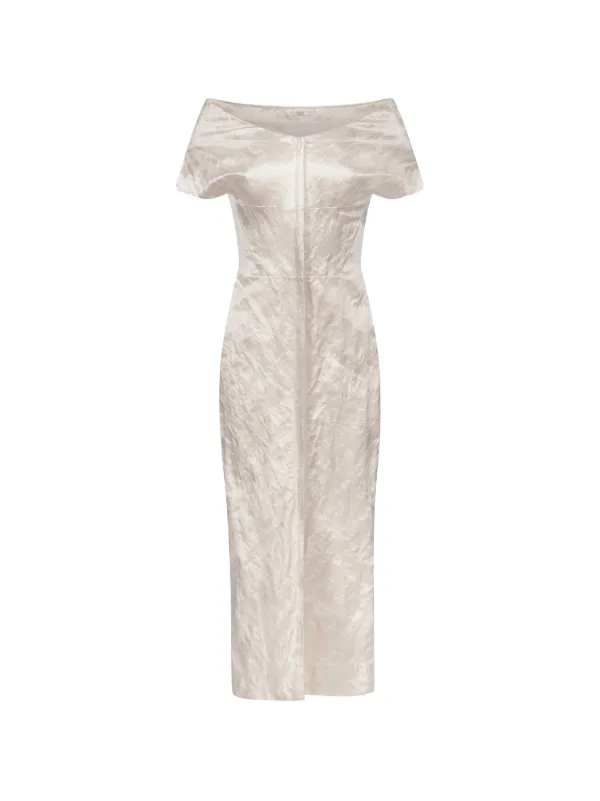 Fforme Off-shoulder Kaley Dress in Neutrals