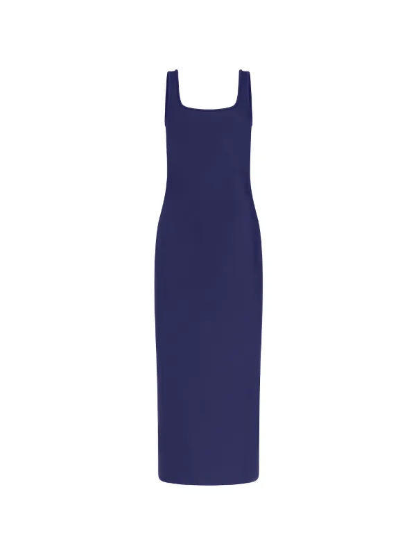 Fforme Kara Square-neck Dress in Blue