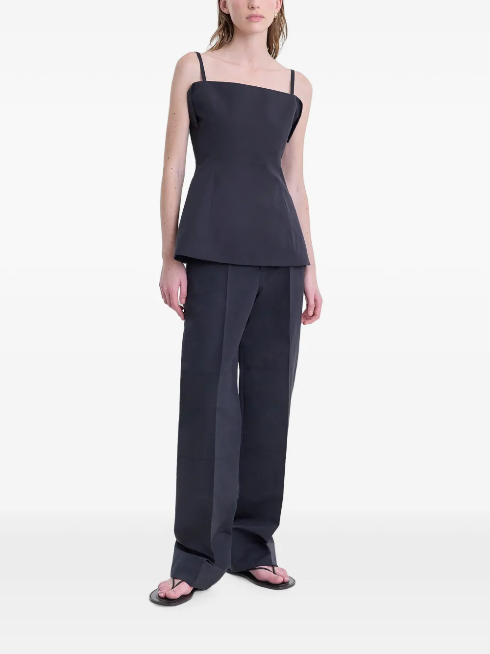 FFORME Sola Square-neck Top in Grey, view 2