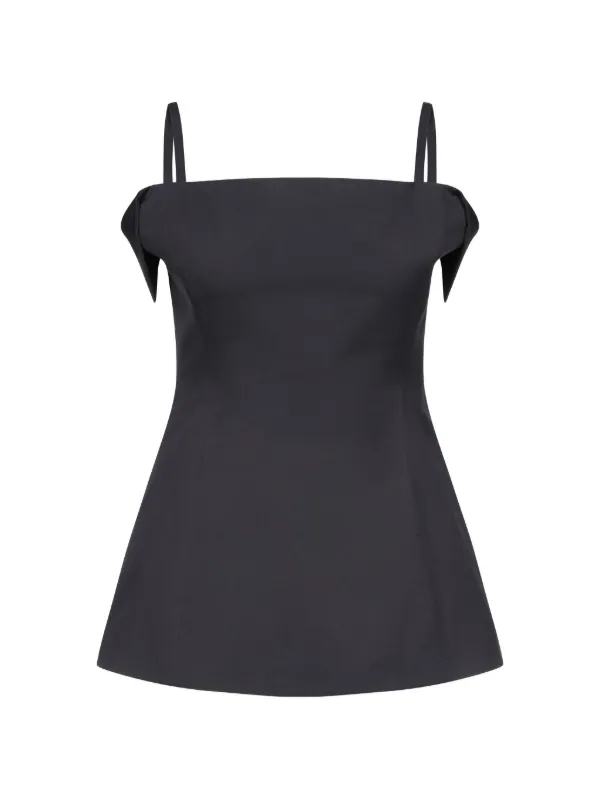 Fforme Sola Square-neck Top in Grey