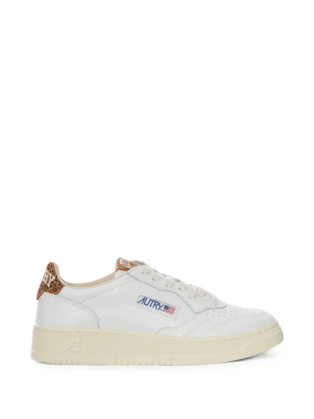 Autry leopard-print panelled sneakers - Bianco