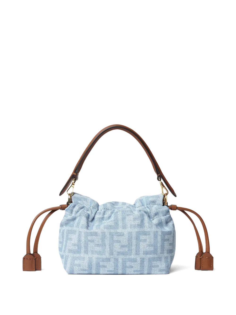 FENDI Baguette Soft kleine lichtblauwe FF denim mini-tas