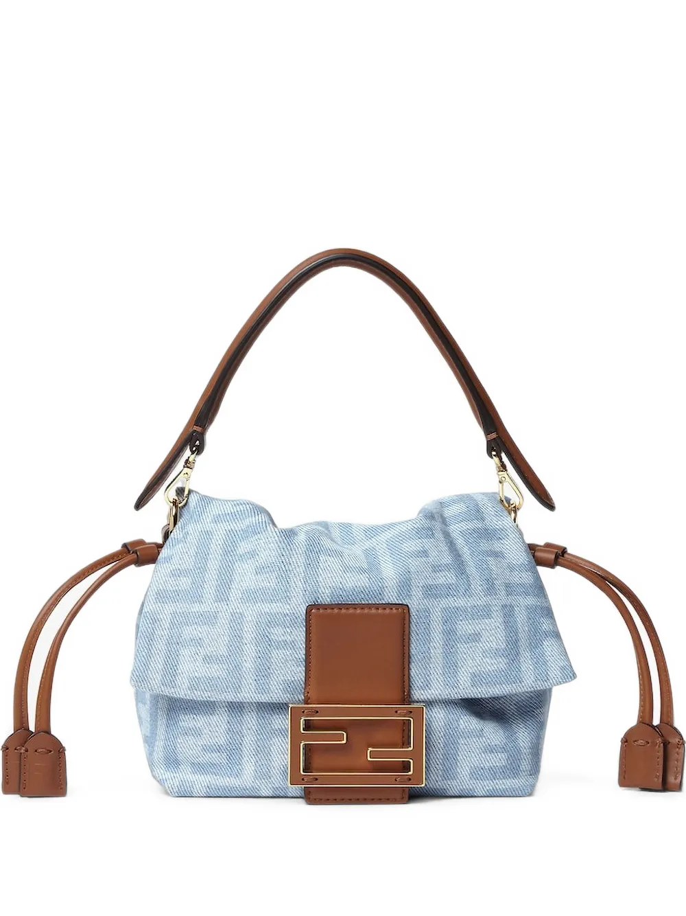 FENDI Baguette® Soft small light blue FF denim mini bag · OS