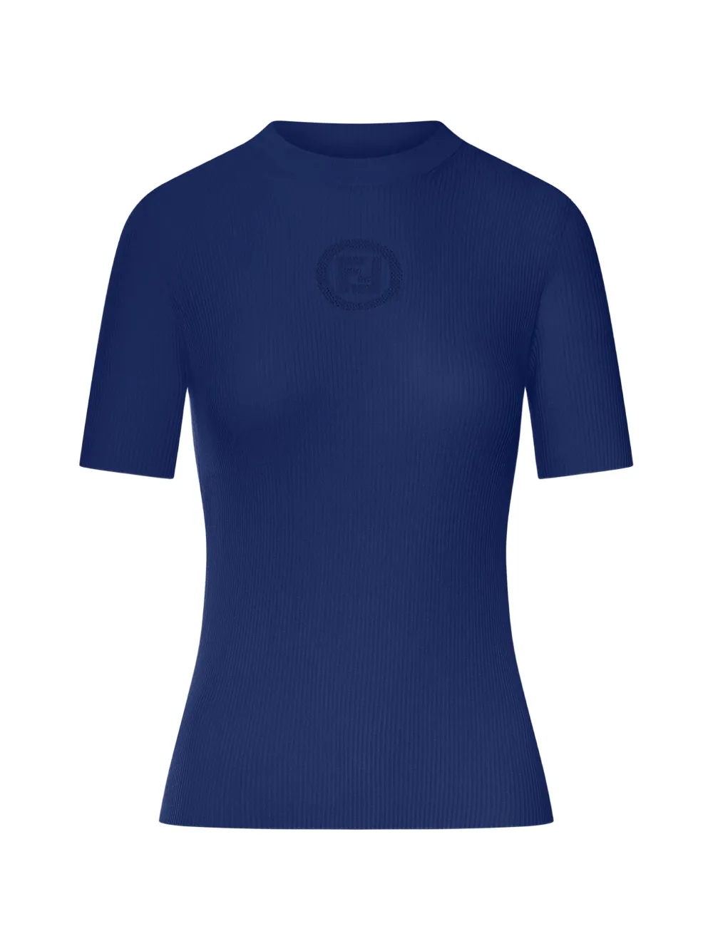 FENDI ribbed short-sleeve sweater - Blu