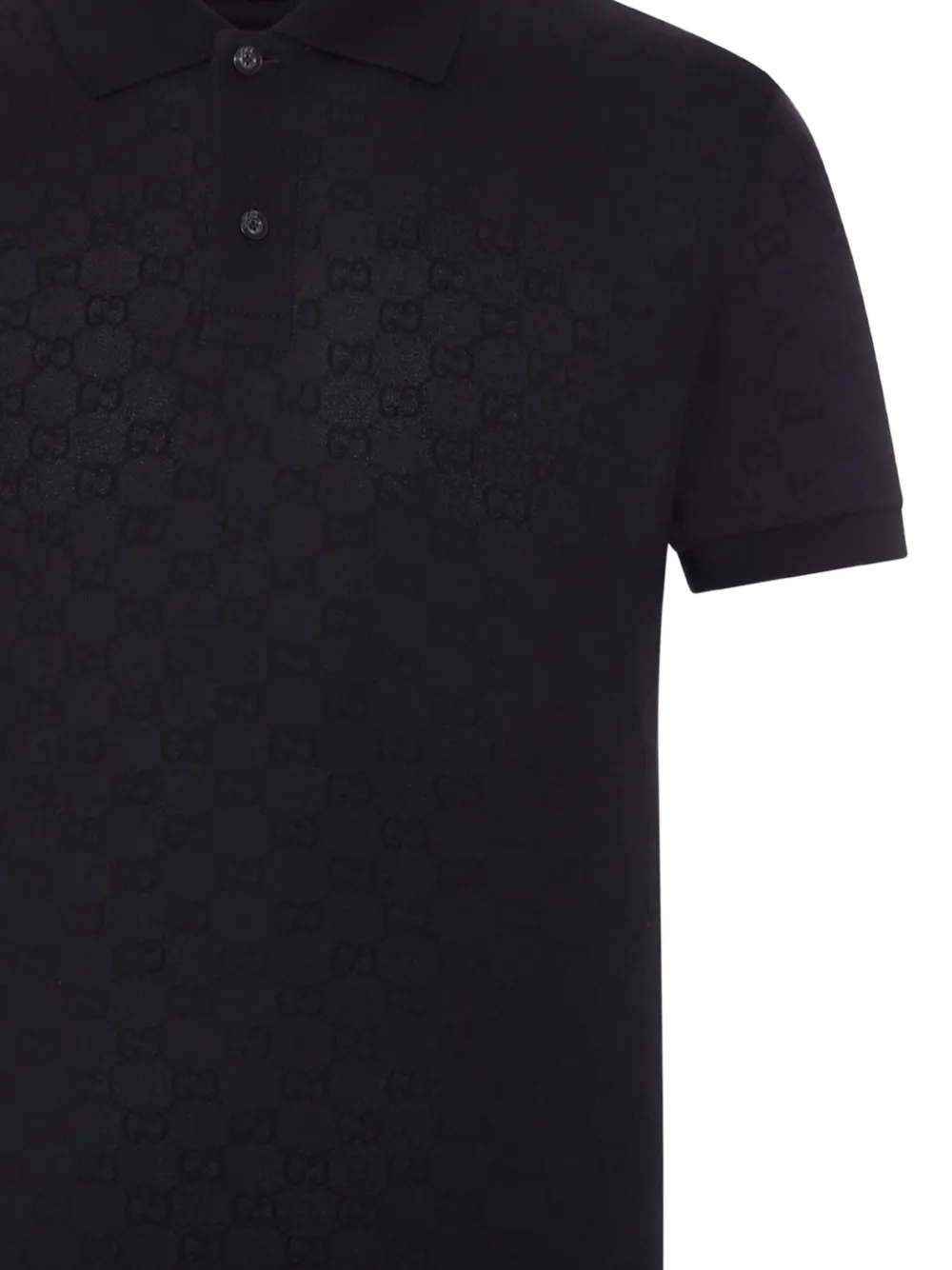 Gucci GG technisch jersey poloshirt met jacquard Zwart