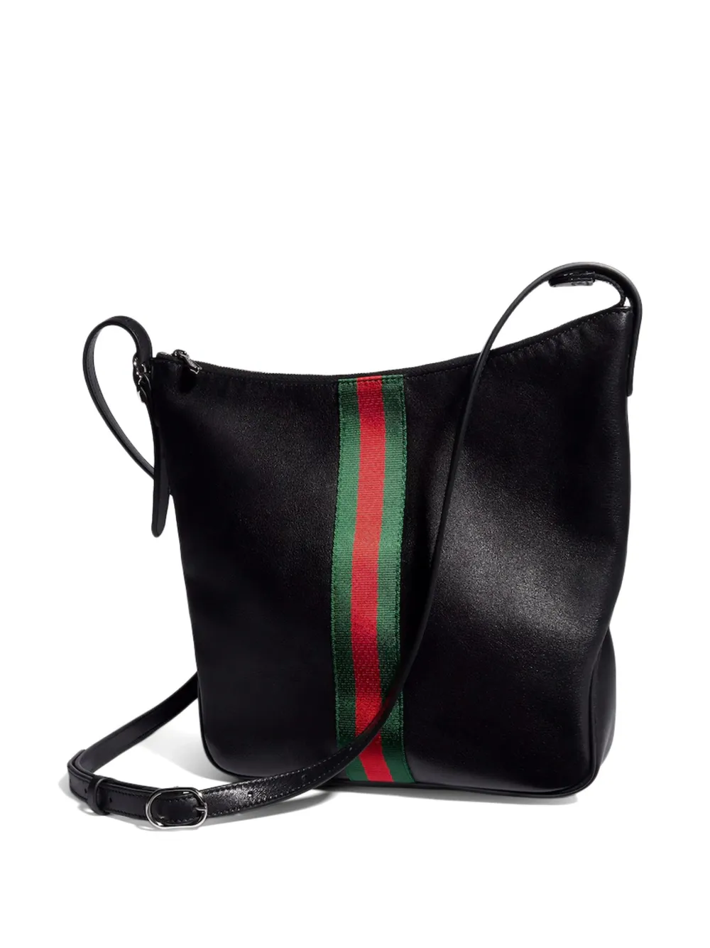 Gucci Leren shopper met Web-streep Zwart