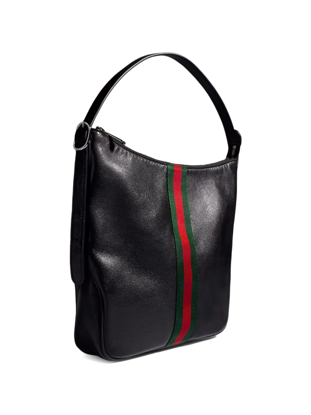 Gucci Leren shopper met Web-streep Zwart
