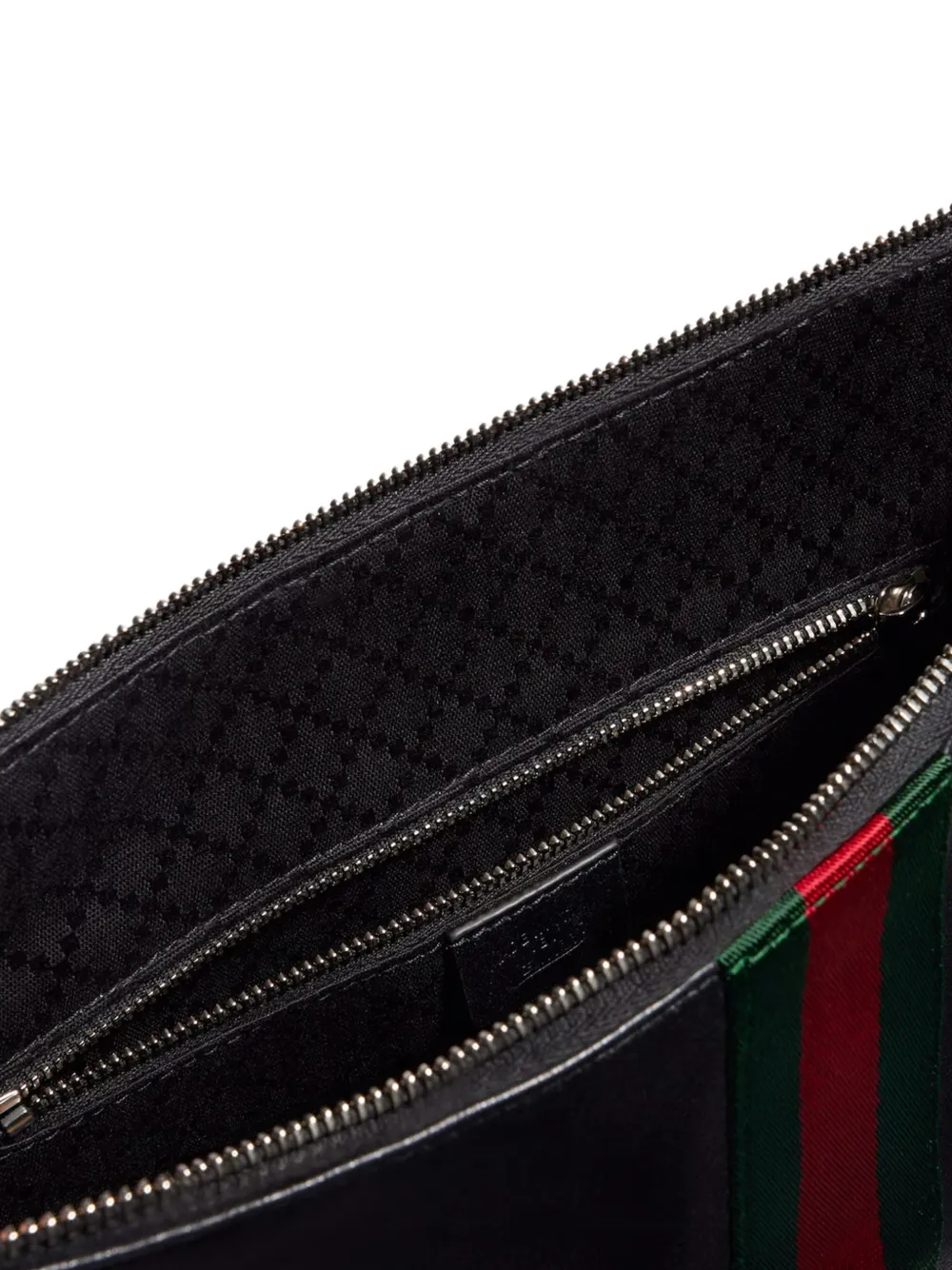 Gucci Leren shopper met Web-streep Zwart