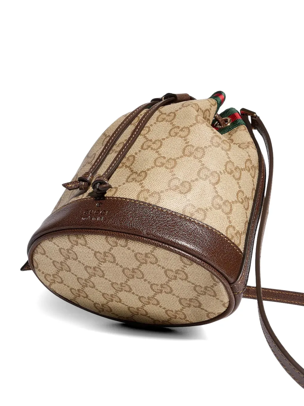 Gucci GG Supreme Web mini bucket-tas Beige