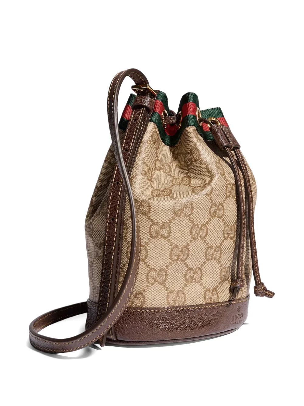 Gucci GG Supreme Web mini bucket-tas Beige